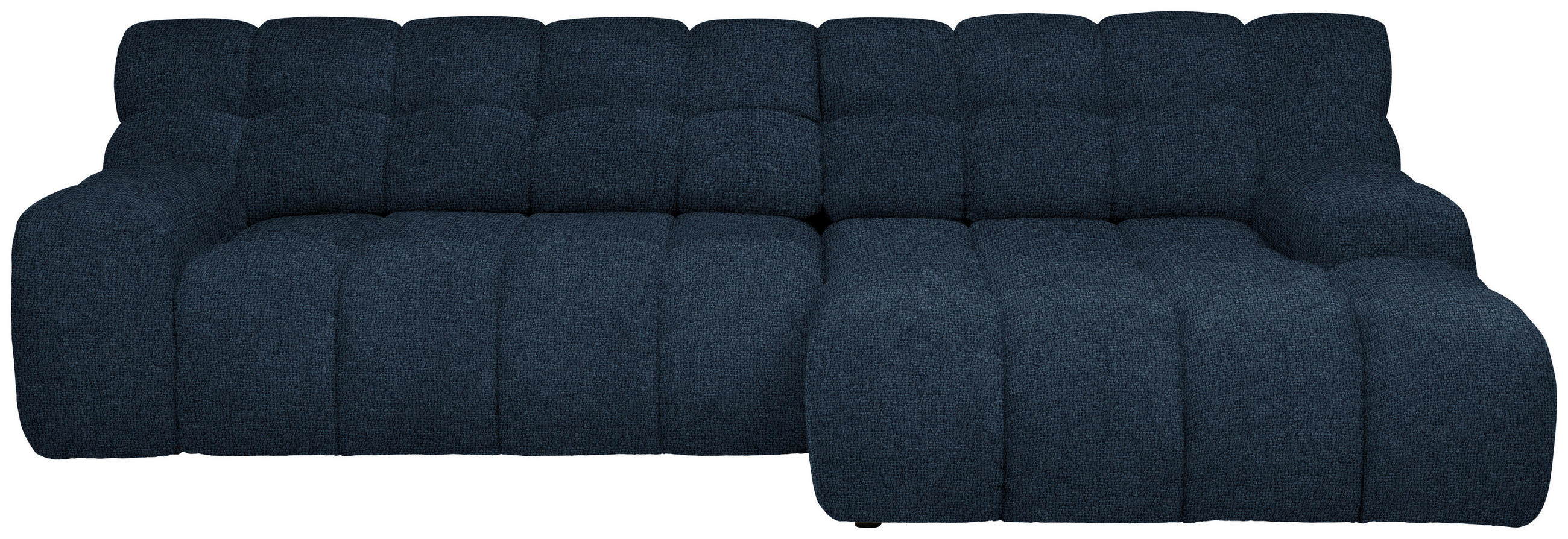ECKSOFA in Webstoff Dunkelblau  - Schwarz/Dunkelblau, Modern, Kunststoff/Textil (297/180cm) - Welnova