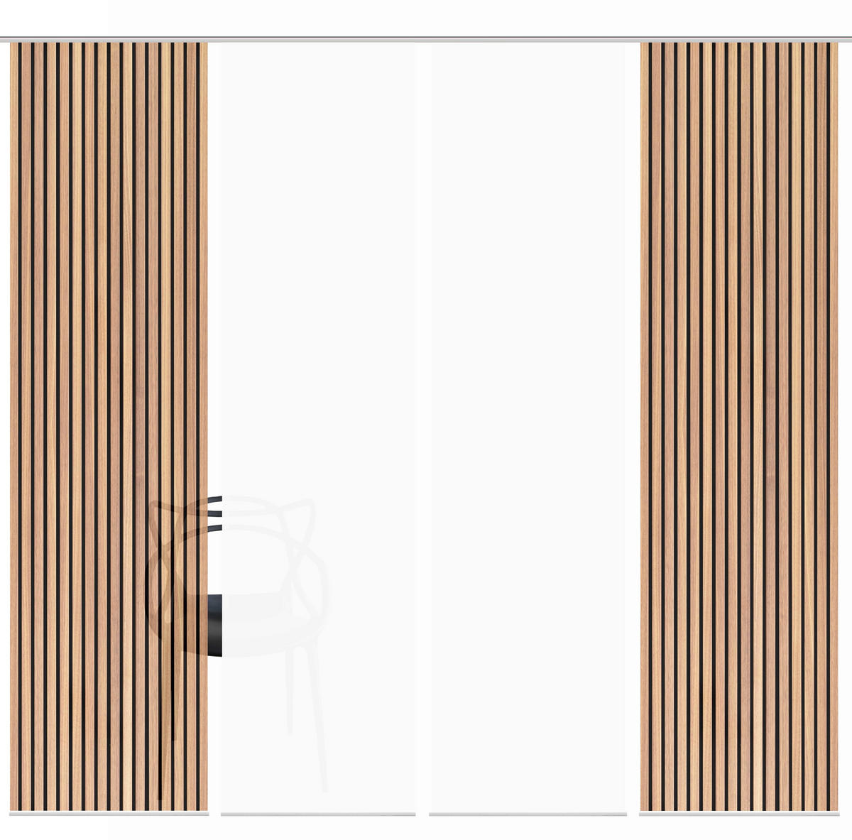 FLÄCHENVORHANG  4 Stück  blickdicht  60/245 cm   - Braun, Trend, Textil (60/245cm)