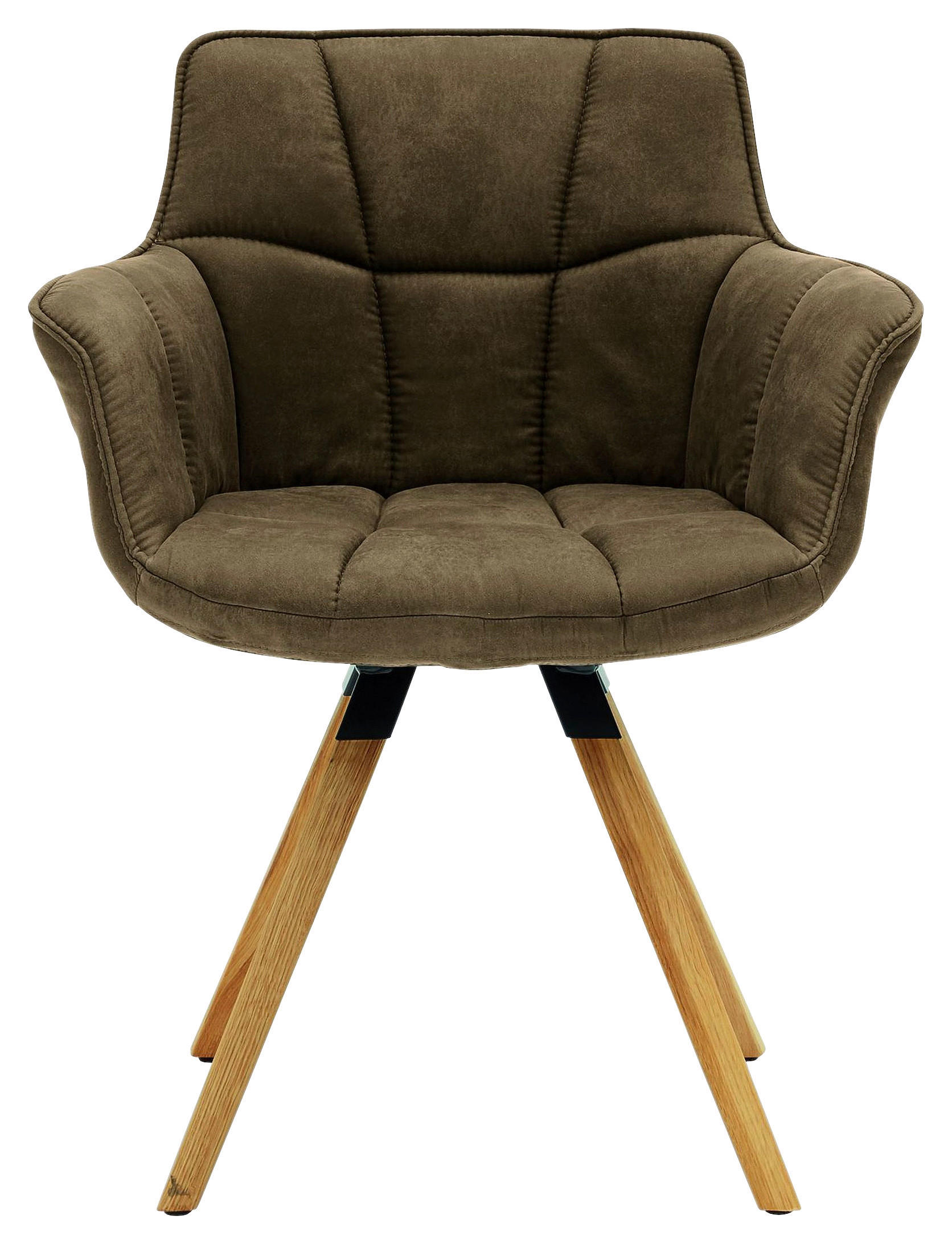 ARMLEHNSTUHL  in Mikrofaser  - Schlammfarben/Eichefarben, KONVENTIONELL, Holz/Textil (67/85/60cm) - Musterring