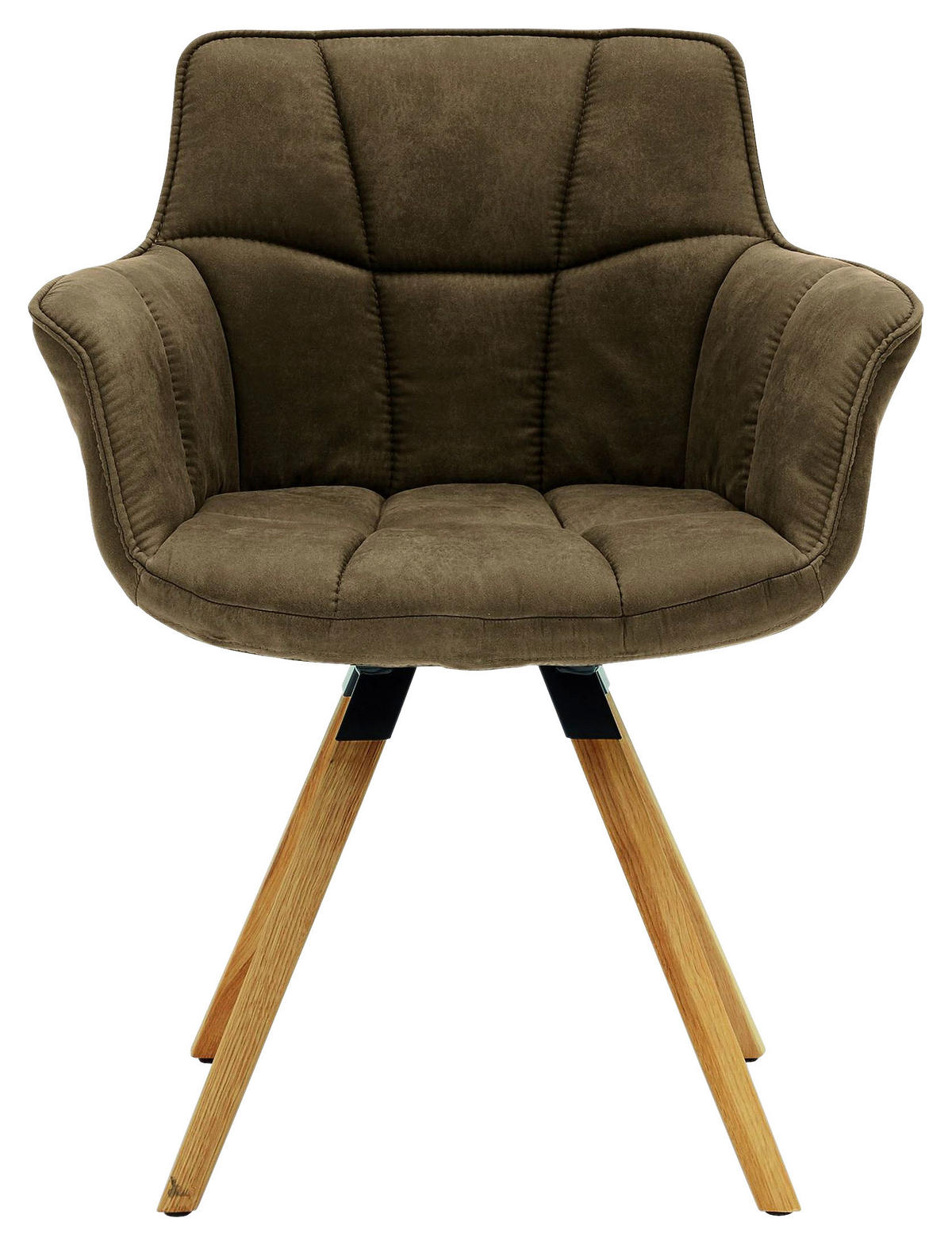 ARMLEHNSTUHL  in Mikrofaser  - Schlammfarben/Eichefarben, KONVENTIONELL, Holz/Textil (67/85/60cm) - Musterring