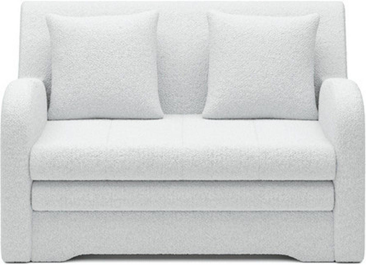 SCHLAFSOFA Teddystoff Weiss  - Weiss/Schwarz, Design, Kunststoff/Textil (130/85/103cm) - MID.YOU
