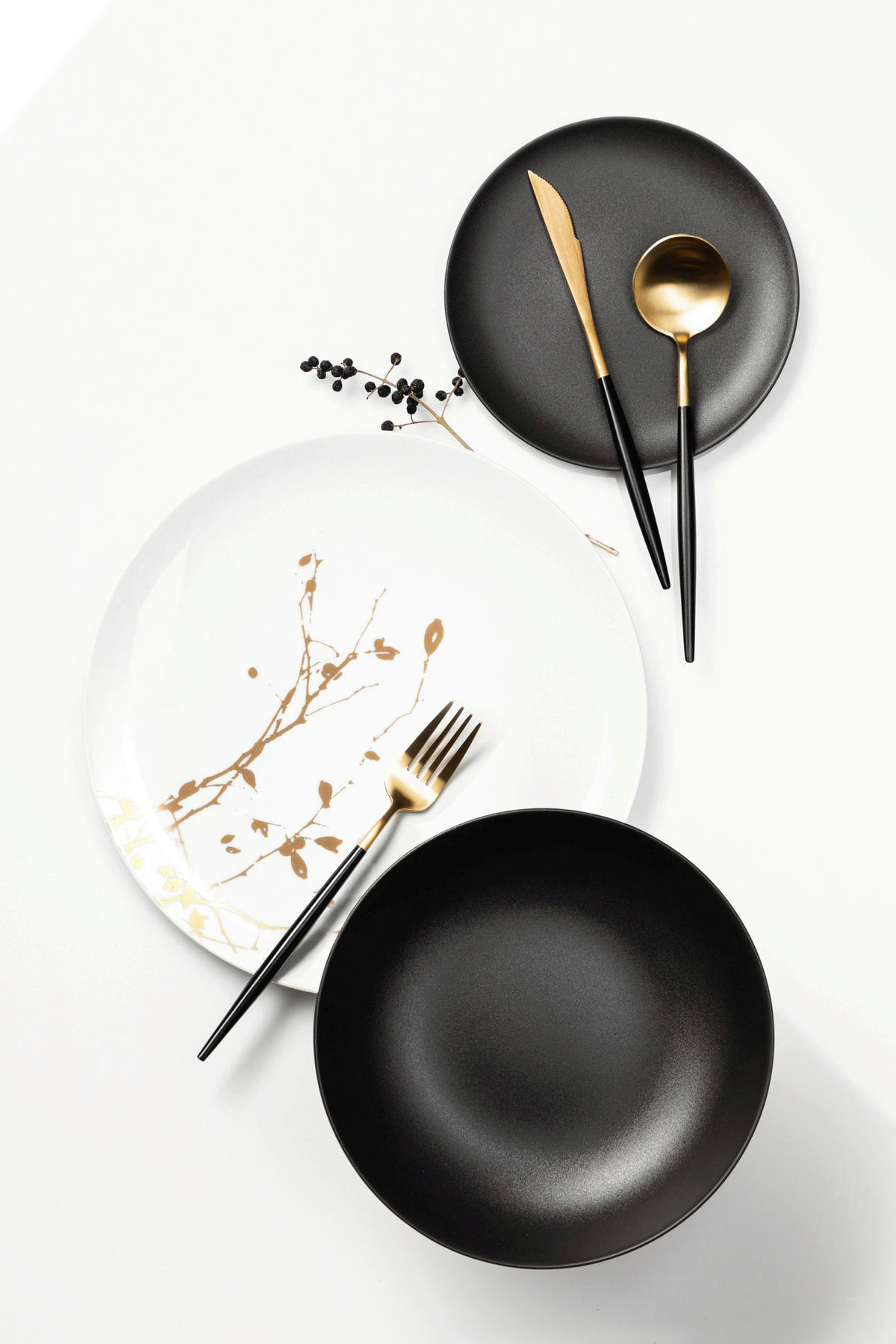 REGGELIZŐ TÁNYÉR 22,5 cm  - arany/fehér, Basics, kerámia (22,5cm) - Seltmann Weiden
