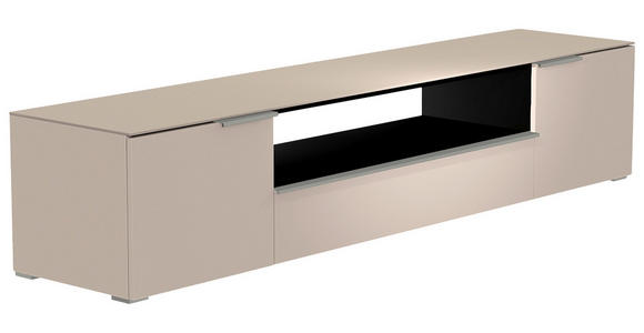 LOWBOARD Alufarben, Sandfarben  210/43/45 cm  - Sandfarben/Alufarben, Design, Glas/Holzwerkstoff (210/43/45cm) - Moderano