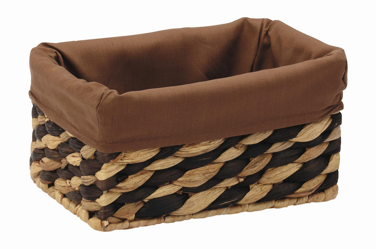 KOŠÍK DO REGÁLU, hnedá, prírodná farba - hnedá/prírodná farba, Konventionell, textil/prírodné materiály (20/14/10cm) - Landscape