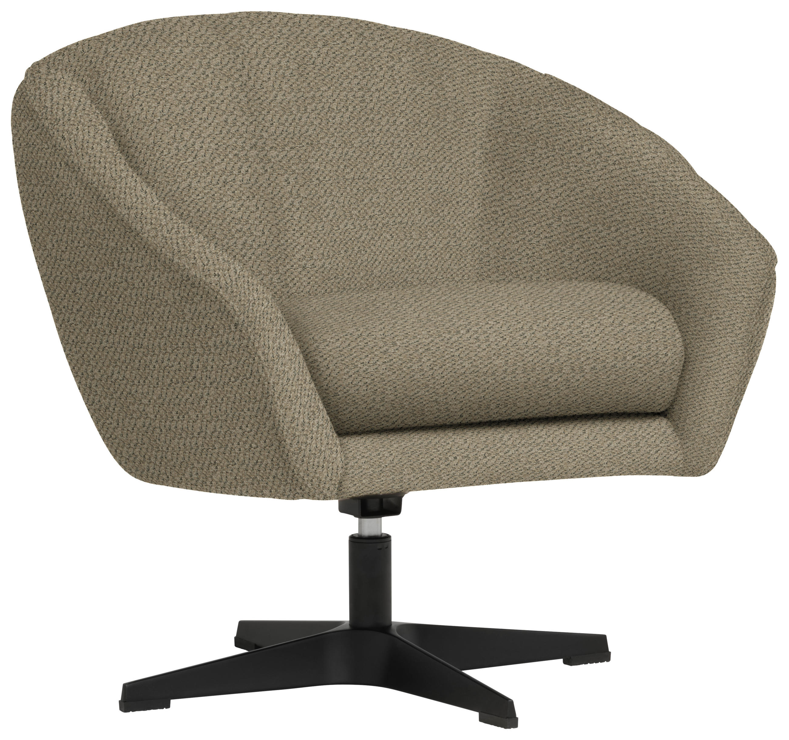 SESSEL in Chenille Taupe  - Taupe/Schwarz, Design, Textil/Metall (80/78/80cm) - Stylife
