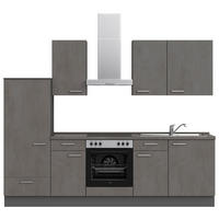 KÜCHENBLOCK 270 cm   in Schieferfarben  - Schieferfarben/Edelstahlfarben, MODERN, Holzwerkstoff/Metall (270cm) - Nobilia