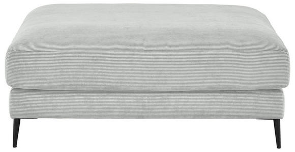 HOCKER in Textil Hellgrau  - Hellgrau/Schwarz, Design, Textil/Metall (120/43/90cm) - Dieter Knoll