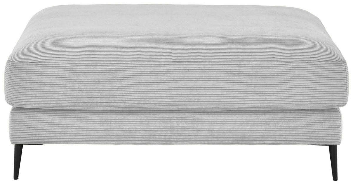 HOCKER in Textil Hellgrau  - Hellgrau/Schwarz, Design, Textil/Metall (120/43/90cm) - Dieter Knoll