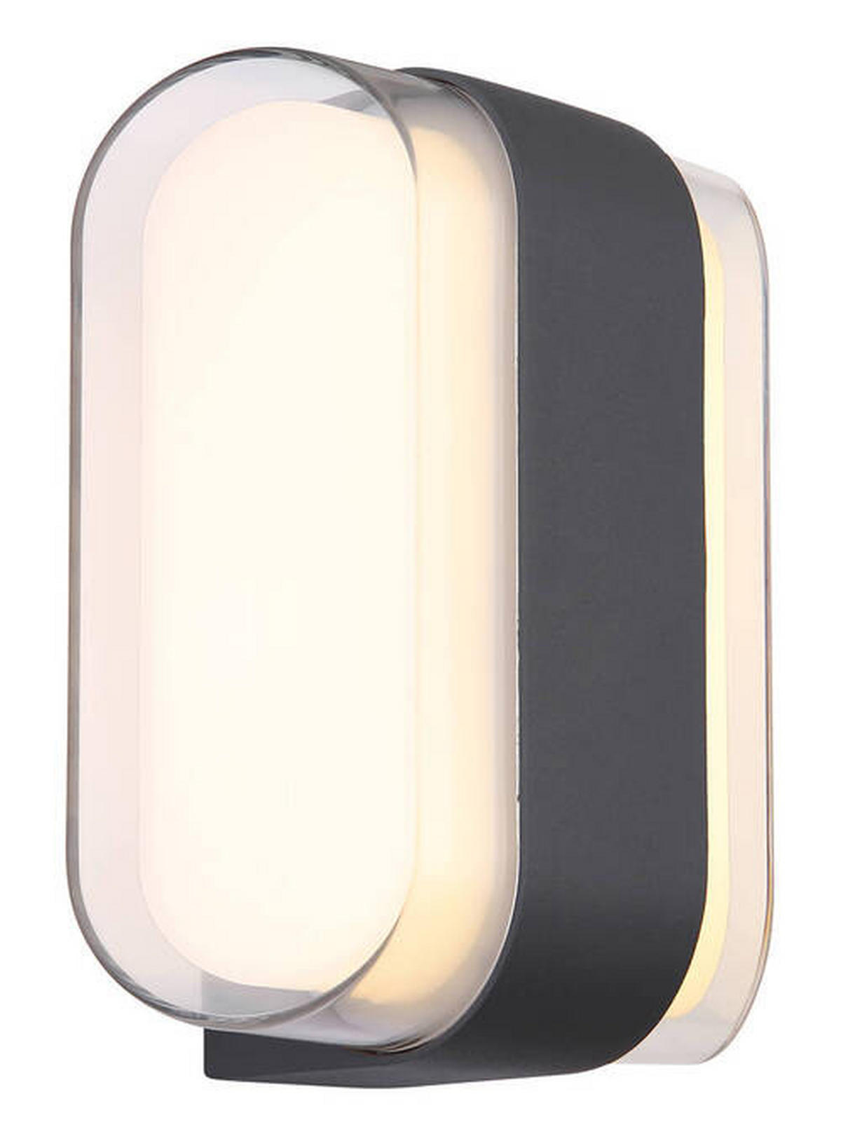 AUßENWANDLEUCHTE 16/7,8/12,5 cm   - Transparent/Anthrazit, Design, Kunststoff/Metall (16/7,8/12,5cm) - Globo