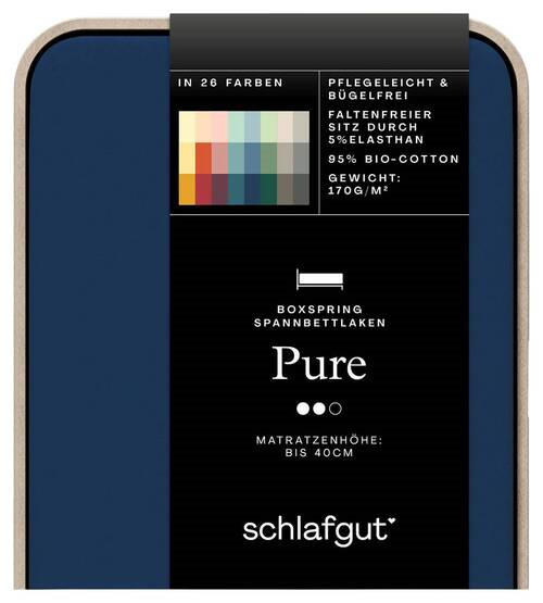 BOXSPRING-SPANNLEINTUCH PURE Jersey  - Dunkelblau, Basics, Textil (140-160/200-220cm) - Schlafgut
