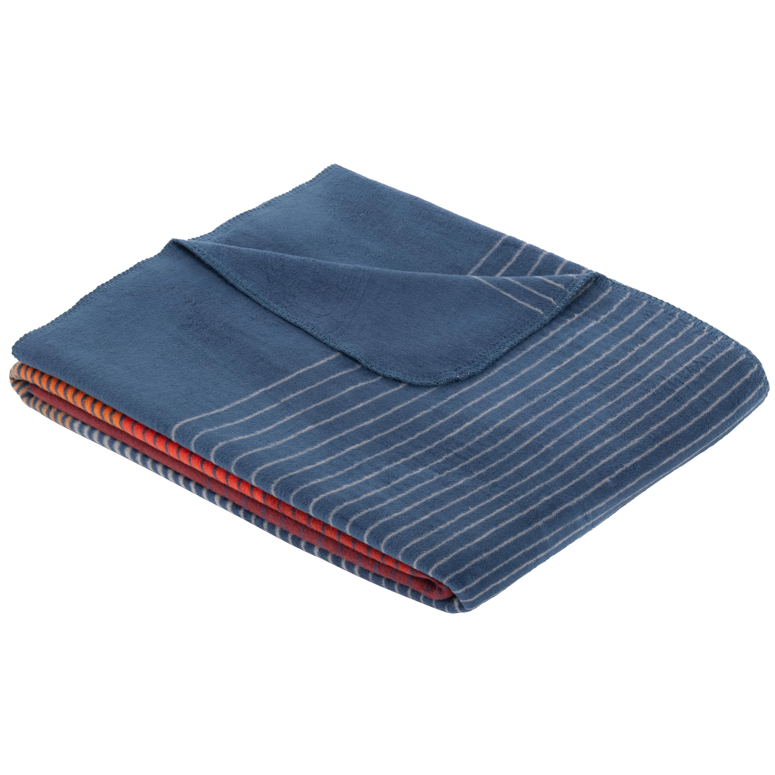 WOHNDECKE 150/200 cm  - Blau/Terracotta, Basics, Textil (150/200cm) - Bugatti