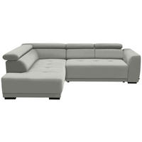 ECKSOFA in Chenille Alabasterfarben  - Alabasterfarben/Schwarz, Design, Kunststoff/Textil (205/284cm) - MID.YOU