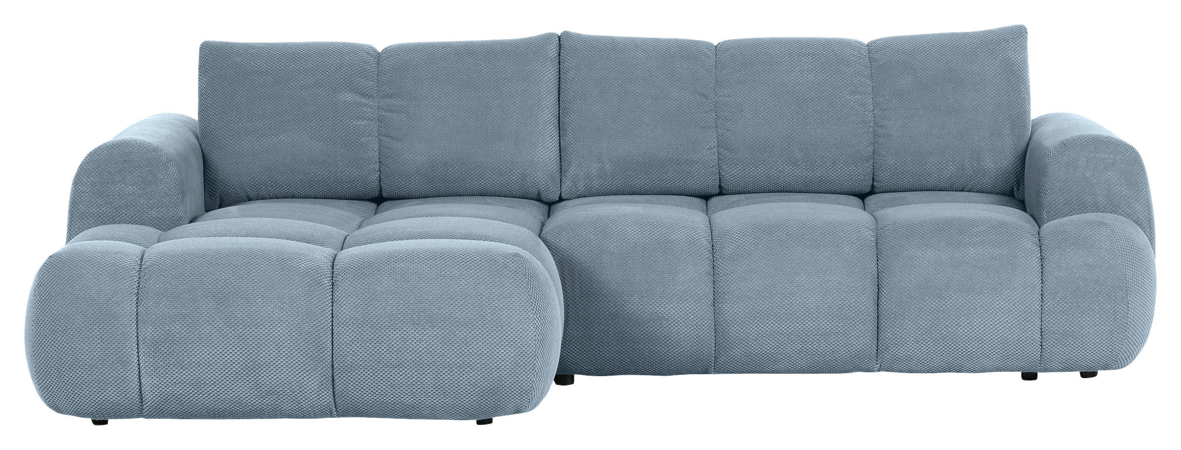 ECKSOFA Blau Flachgewebe  - Blau/Schwarz, KONVENTIONELL, Kunststoff/Textil (174/274cm) - Carryhome