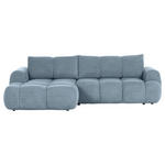 ECKSOFA Blau Flachgewebe  - Blau/Schwarz, KONVENTIONELL, Kunststoff/Textil (174/274cm) - Carryhome
