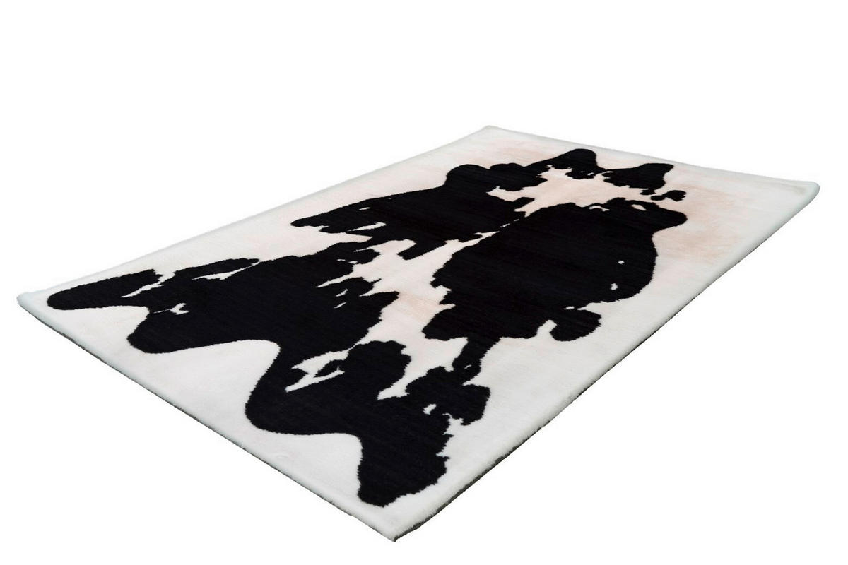 HOCHFLORTEPPICH 160/230 cm Rabbit Animal Schwarz/Weiß Schwarz, Weiß  - Schwarz/Weiß, KONVENTIONELL, Textil (160/230cm)