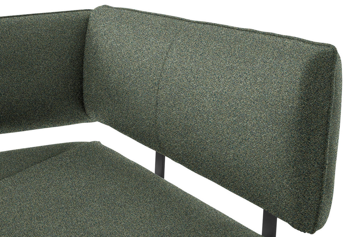 ECKBANK 190/150 cm  in Schwarz, Graugrün  - Schwarz/Graugrün, MODERN, Textil/Metall (190/150cm) - Cantus