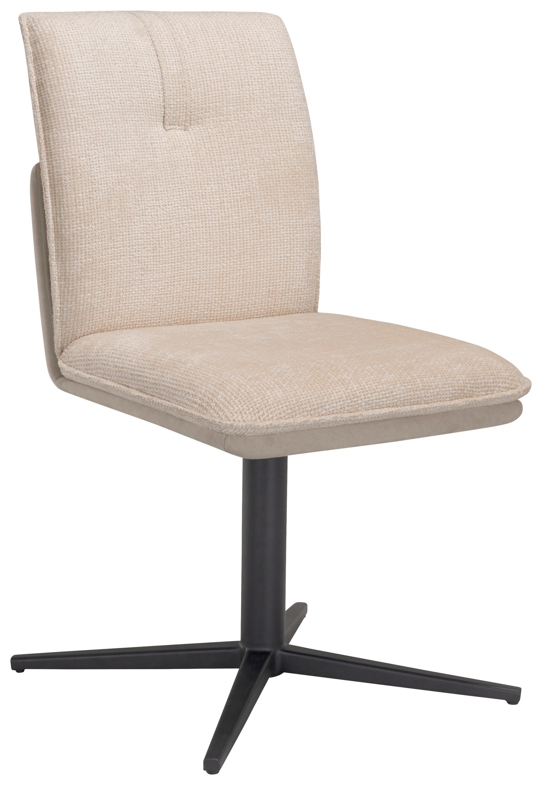 STUHL  in Eisen Samt, Webstoff  - Beige/Schwarz, Design, Textil/Metall (47/85/61cm) - Novel