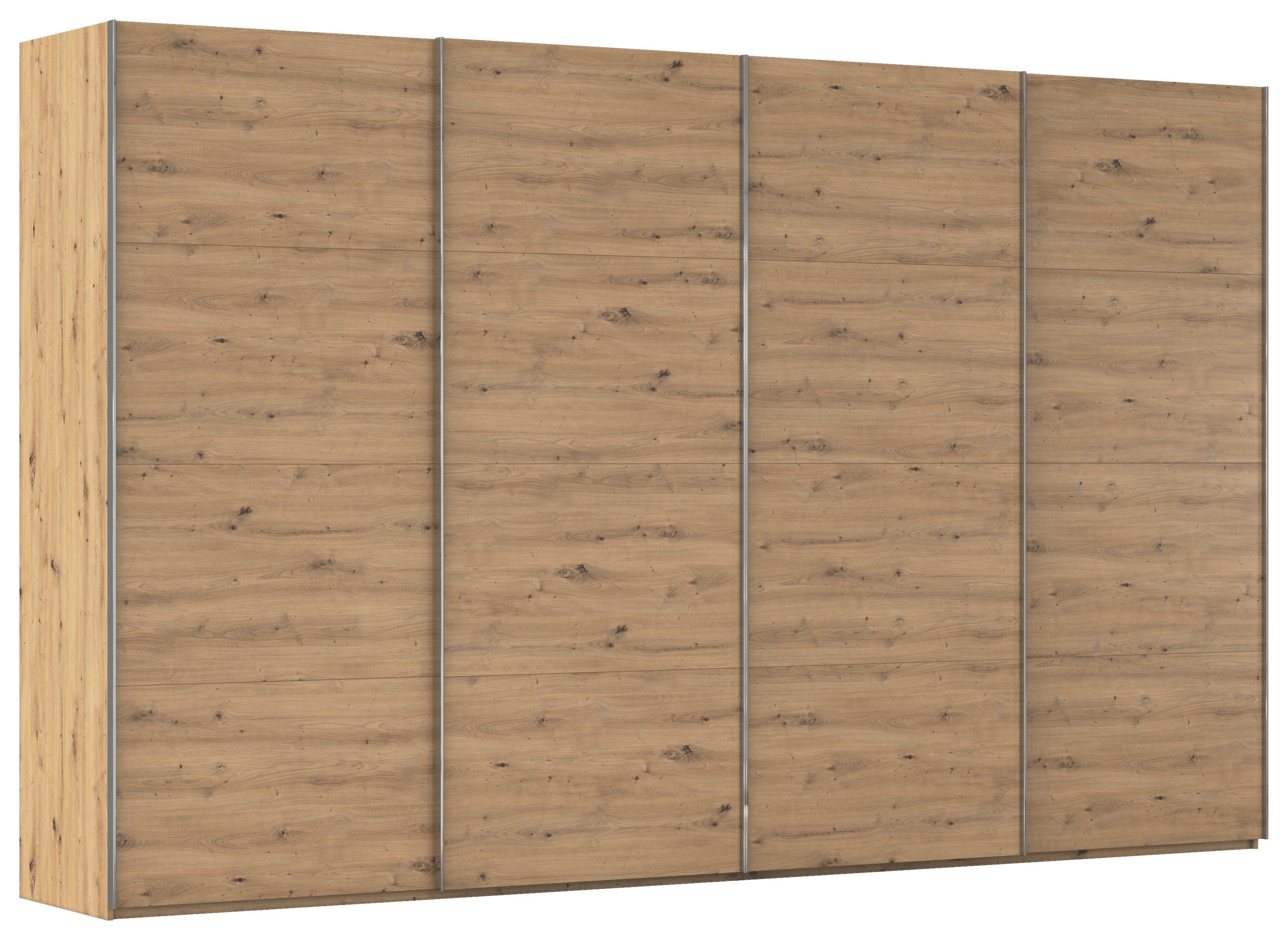 SCHWEBETÜRENSCHRANK 361/235/68 cm 4-türig Eiche Artisan  - Chromfarben/Eiche Artisan, Design, Holzwerkstoff/Metall (361/235/68cm) - Novel