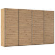 SCHWEBETÜRENSCHRANK  in Eiche Artisan  - Chromfarben/Eiche Artisan, Design, Holzwerkstoff/Metall (361/235/68cm) - Novel