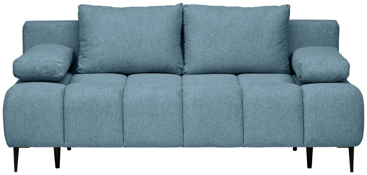 ZOFA S POSTELJNO FUNKCIJO,  modra tekstil  - modra/črna, Moderno, kovina/tekstil (204/90/95cm) - MID.YOU