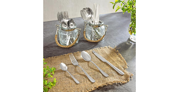 BESTECKSET 24-teilig - Edelstahlfarben, Basics - Homeware