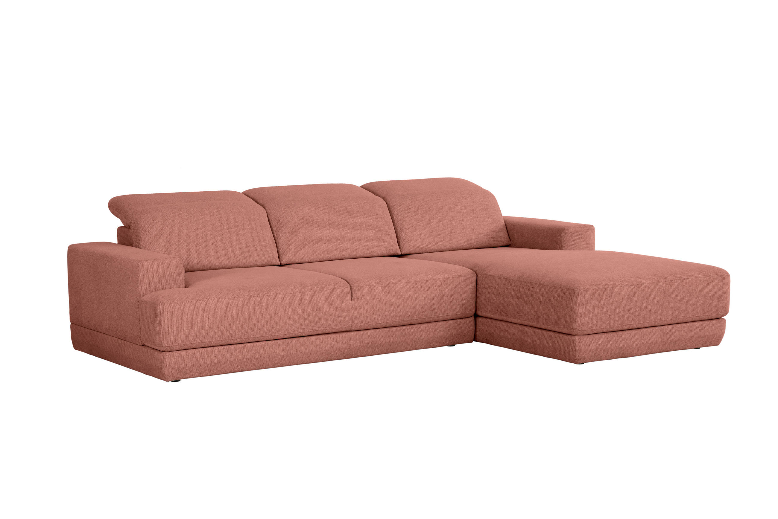 ECKSOFA in Webstoff Rosa  204/293 cm  - Schwarz/Rosa, Design, Kunststoff/Textil (204/293cm) - MID.YOU