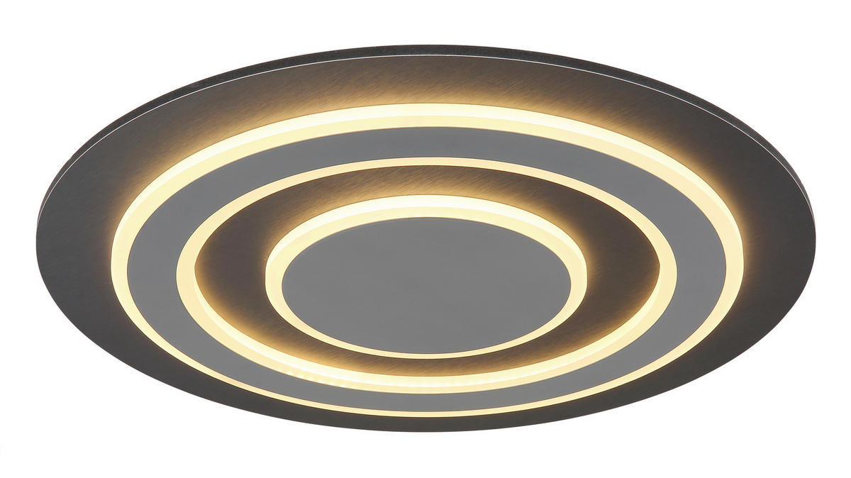LED PLAFONJERA - siva/opal, Osnovno, metal/plastika (48/5.2cm)