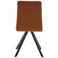 STUHL  in Eisen Lederlook, Mikrofaser Metall, Textil  - Cognac/Schwarz, MODERN, Textil/Metall (47/92/60cm) - Cantus
