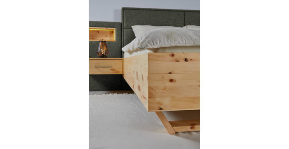 BETT 180/200 cm in Zirbelkieferfarben, Dunkelgrün - Dunkelgrün/Zirbelkieferfarben, Natur, Holz/Textil (180/200cm) - Valnatura