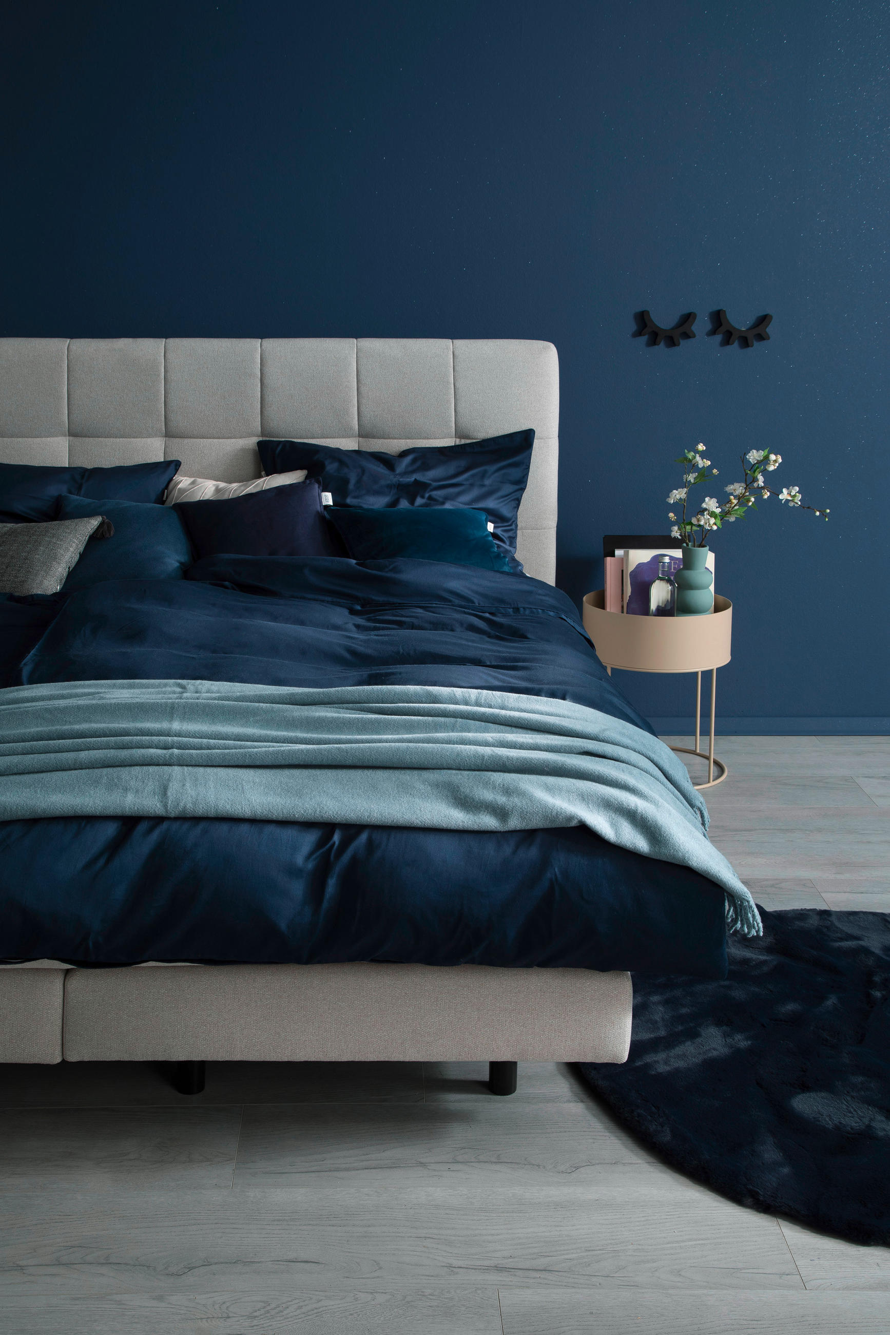 WENDEBETTWÄSCHE SW-PURE Satin 135/200 cm  - Dunkelblau, Basics, Textil (135/200cm) - Schöner Wohnen