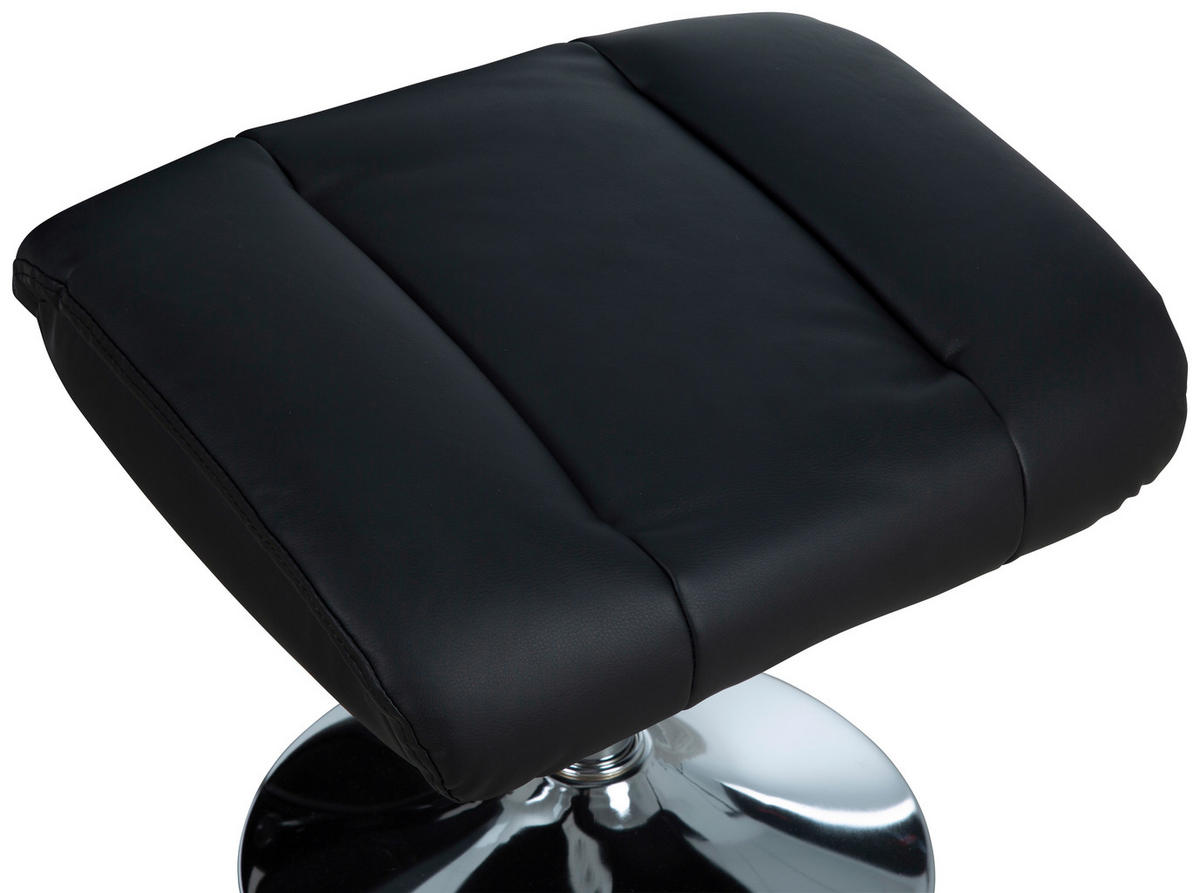 RELAXSESSELSET Lederlook Hocker    - Chromfarben/Schwarz, MODERN, Textil/Metall (80/108/86cm) - P & B