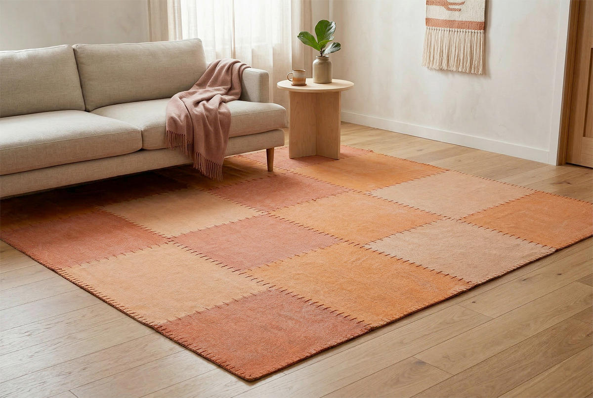 FLACHWEBETEPPICH Wohnzimmer 160/230 cm Multicolor, Orange rechteckig  - Multicolor/Orange, Basics, Textil (160/230cm) - Kayoom