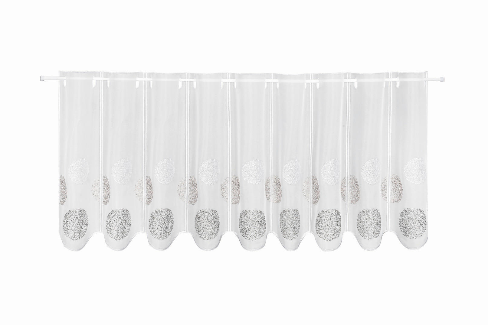 KURZGARDINE  145/60 cm  - Taupe/Anthrazit, KONVENTIONELL, Textil (145/60cm)