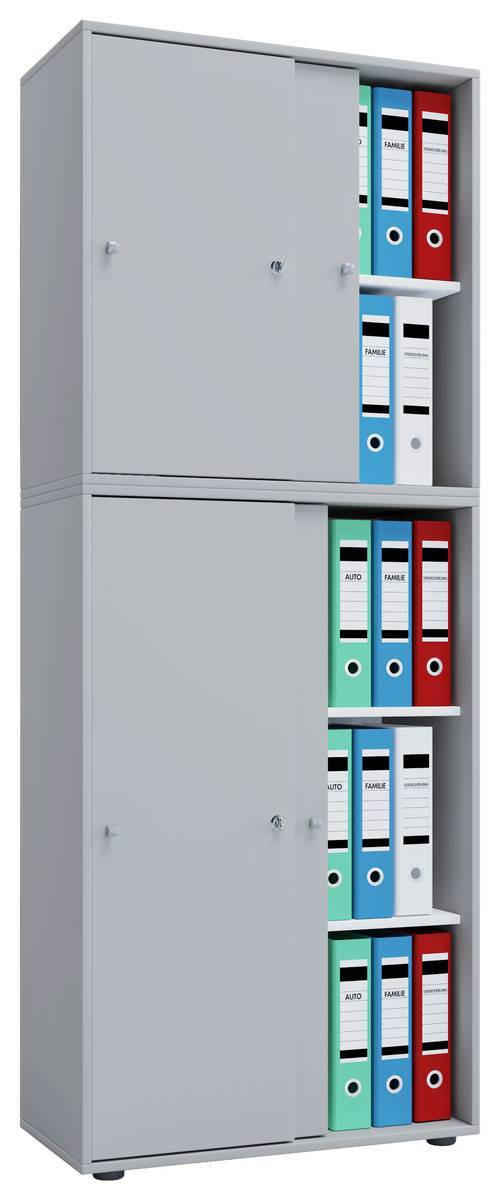 AKTENSCHRANK Grau  - Grau, Basics, Holzwerkstoff (70/183/37cm) - MID.YOU