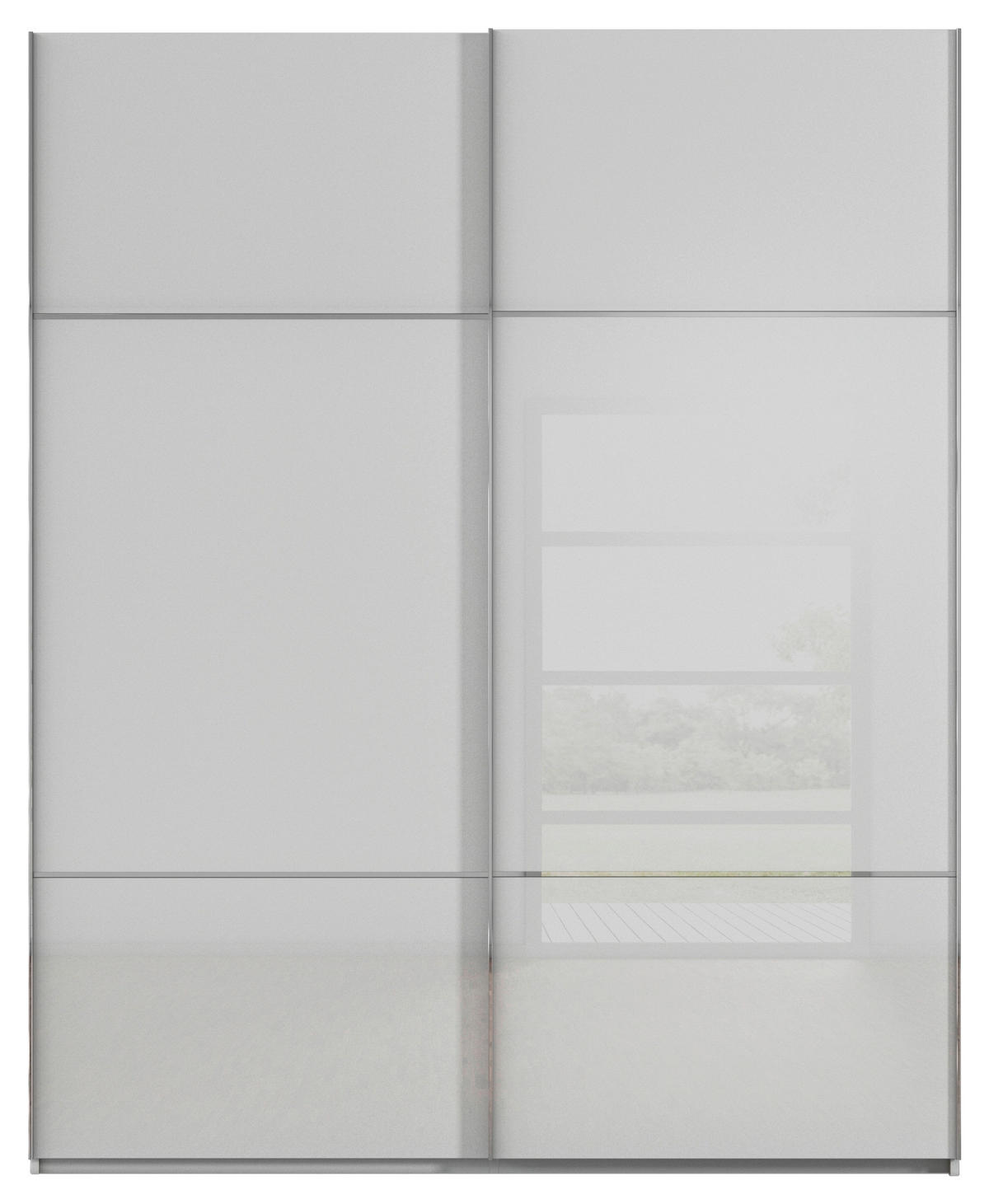 SCHWEBETÜRENSCHRANK in Grau  - Chromfarben/Grau, Konventionell, Glas/Holzwerkstoff (162/223/68cm) - Novel
