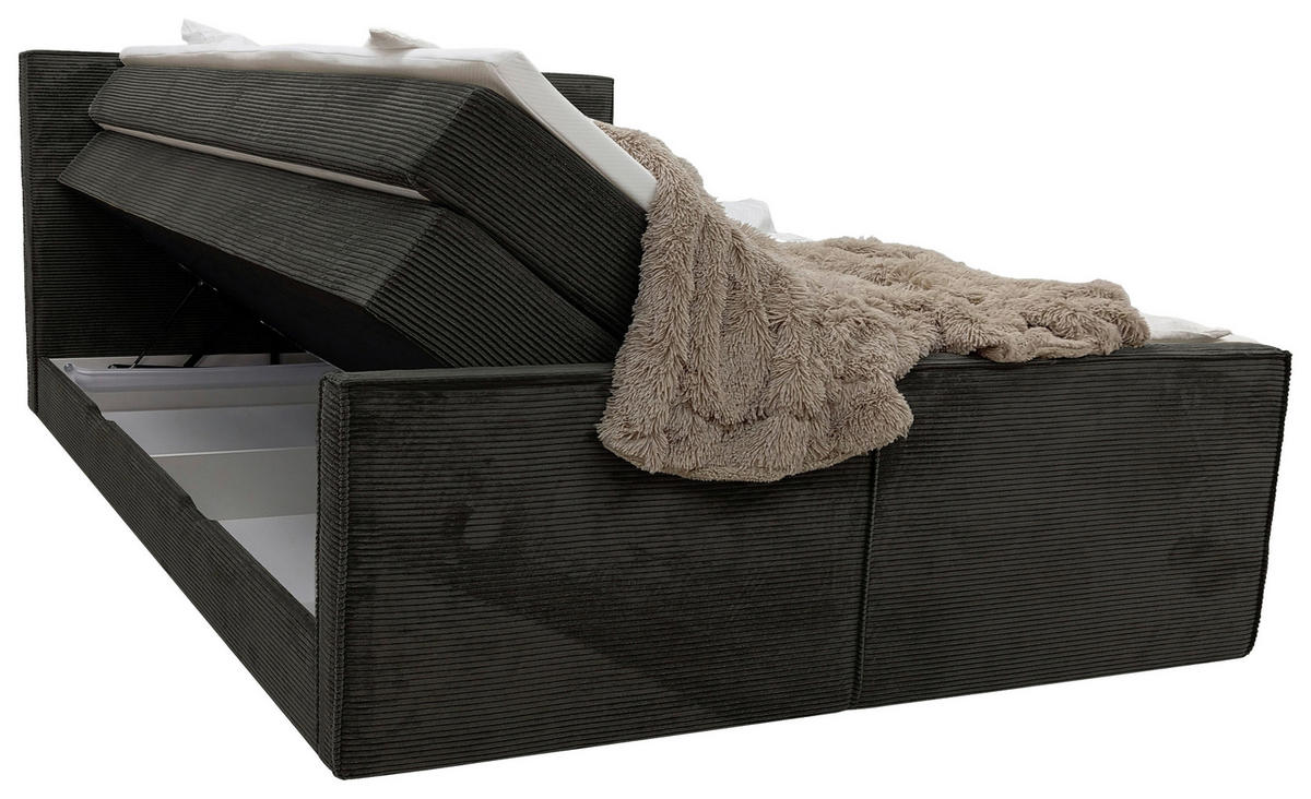 BOXSPRINGOVÁ POSTEĽ, 180/200 cm, sivá - sivá, Modern, textil (180/200cm) - Livetastic