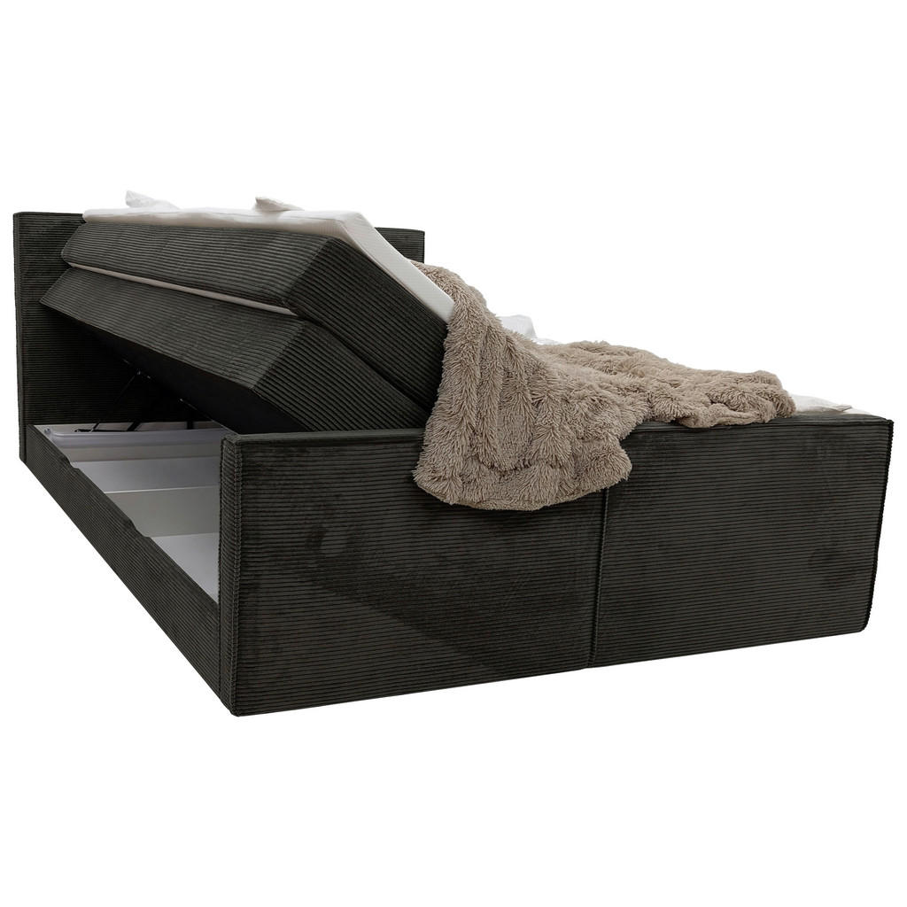 Thumbnail - Livetastic Boxspringbett, Grau, Textil, H3, Höhe ca. 18 cm, 160x200 cm, Bettkasten, Topper durchgehend, gepolstertes Kop...