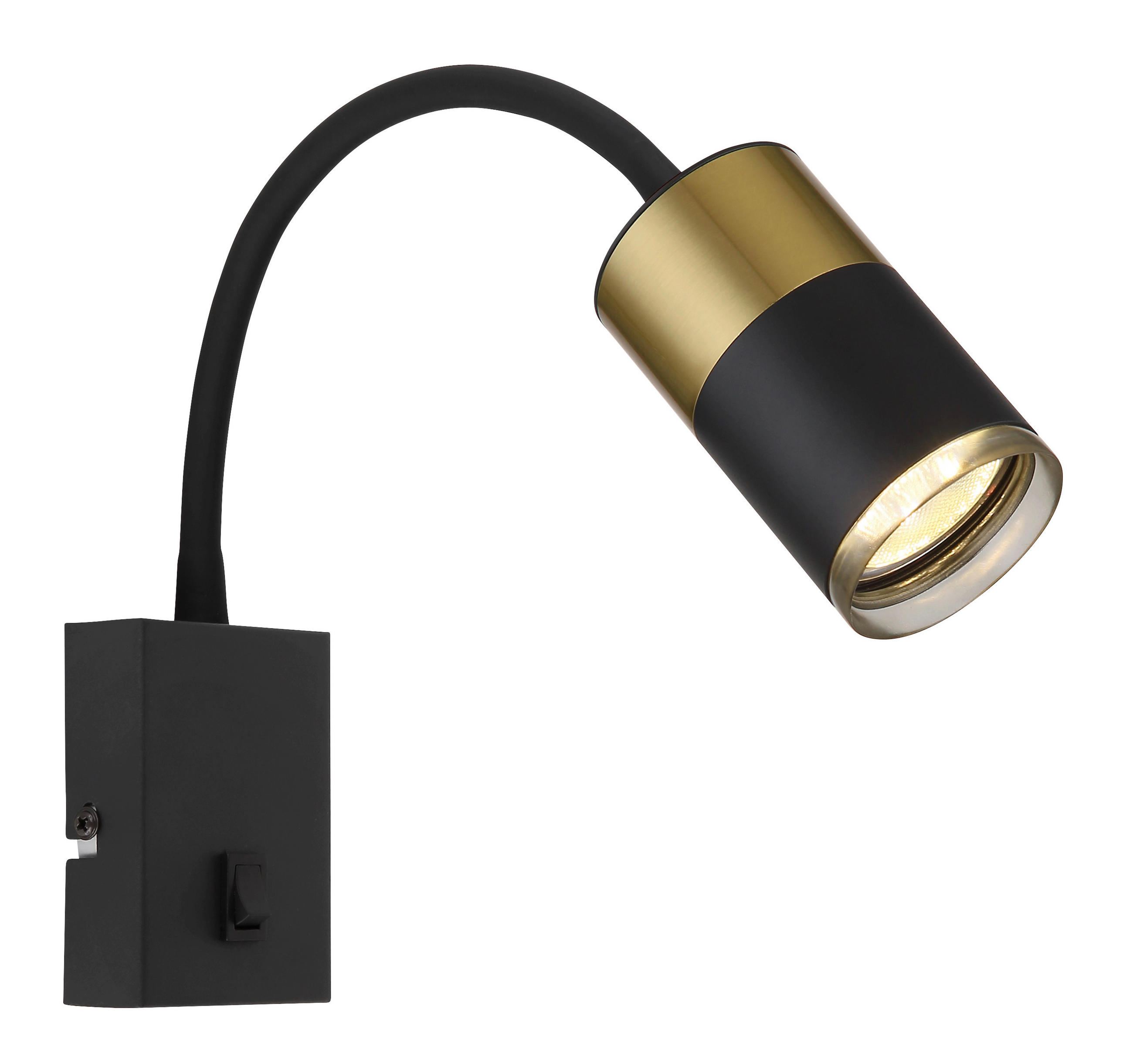 APLICĂ DE PERETE - arămiu/negru, Design, plastic/metal (7/43cm) - Globo