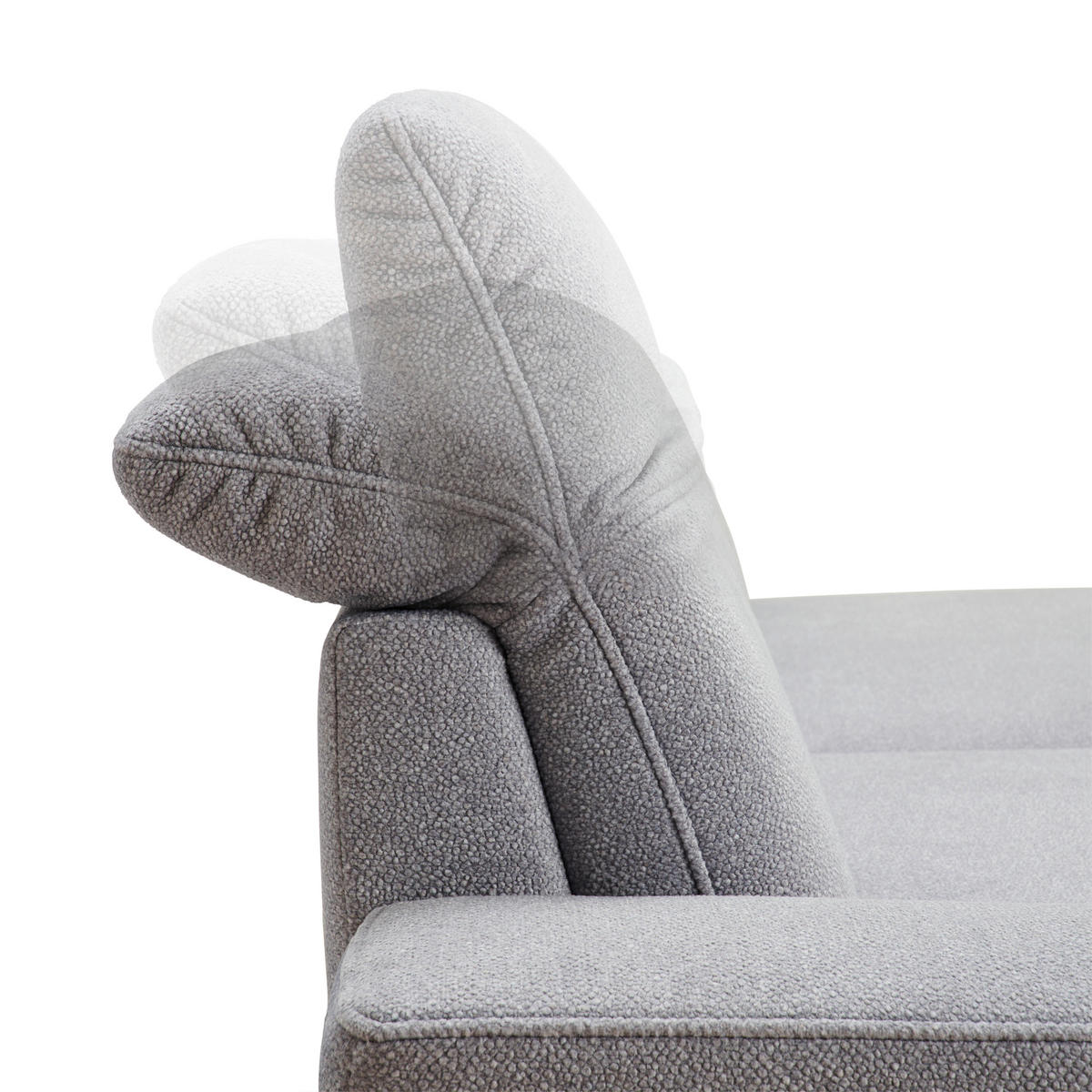 ECKSOFA in Mikrofaser Hellgrau  - Hellgrau/Schwarz, Design, Textil/Metall (273/203cm) - Johann Jakob
