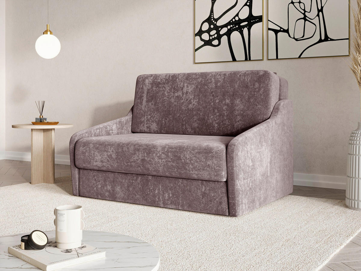 SCHLAFSOFA Bordeaux  - Bordeaux/Schwarz, Design, Kunststoff/Textil (136/86/113cm) - MID.YOU
