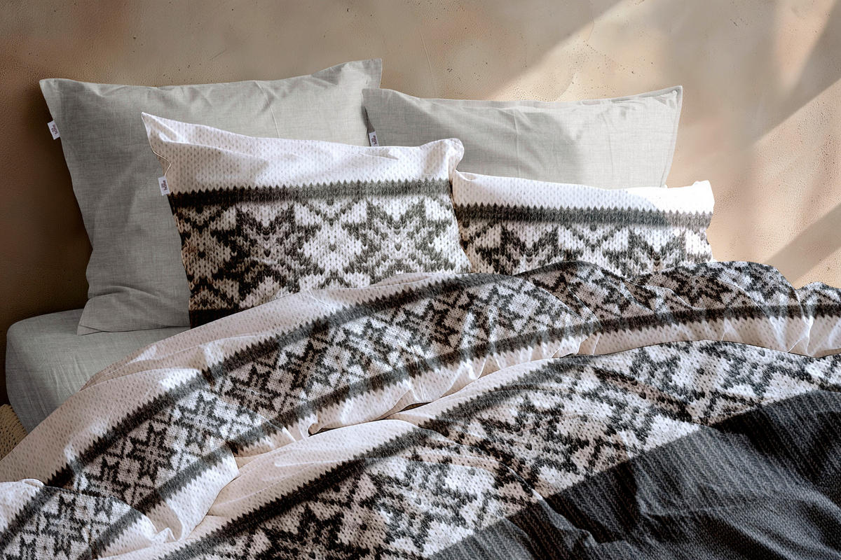 BETTWÄSCHE 2-teilig Anika Flanell 135/200 cm  - Grau, Basics, Textil (135/200cm)