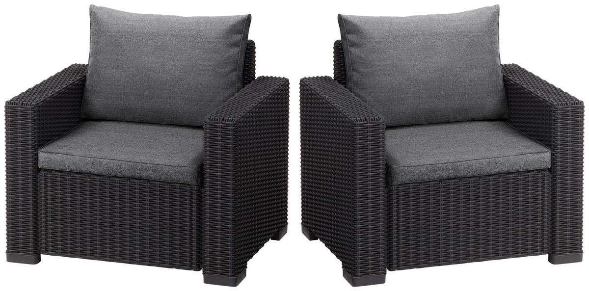 SADA LOUNGE KRESIEL, plast, textil - sivá/grafitová, Design, textil/plast (83/72/68cm) - Ambia Garden