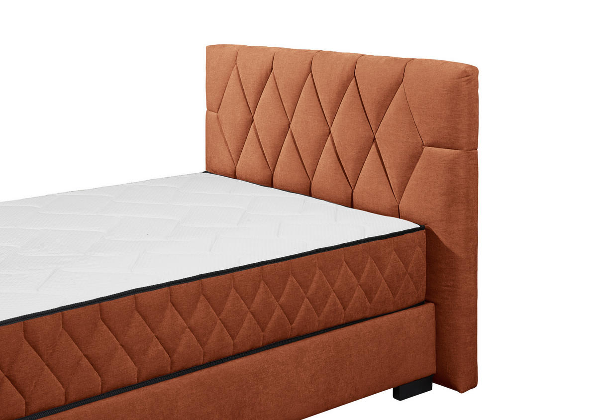 BOXBETT 140/200 cm  in Cognac  - Cognac/Schwarz, Modern, Holzwerkstoff/Kunststoff (140/200cm) - MID.YOU