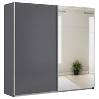 SCHWEBETÜRENSCHRANK  in Grau  - Alufarben/Grau, KONVENTIONELL, Glas/Holzwerkstoff (225/229/62cm) - Xora