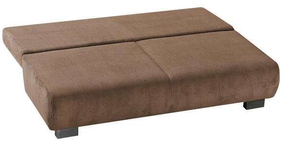 SCHLAFSOFA Rowan in Cord Dunkelbraun  - Dunkelbraun, KONVENTIONELL, Textil/Metall (196/89/94cm) - Novel
