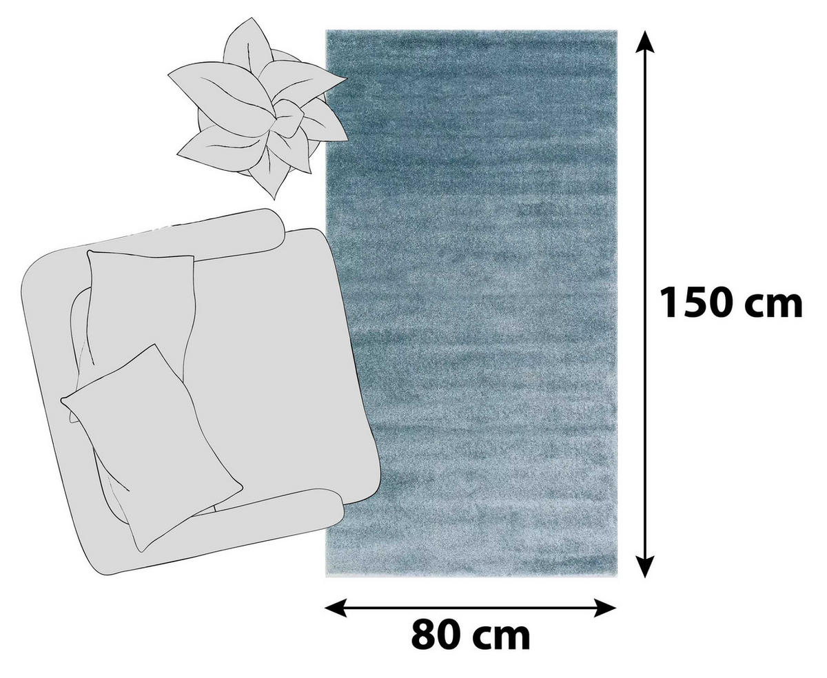 HOCHFLORTEPPICH 80/150 cm Pure Türkis  - Türkis, KONVENTIONELL, Textil (80/150cm) - Schöner Wohnen