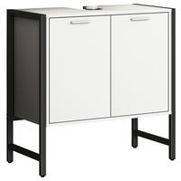 WASCHBECKENUNTERSCHRANK 60/60/30 cm  - Silberfarben/Schwarz, MODERN, Holzwerkstoff/Metall (60/60/30cm) - MID.YOU