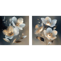 GLASBILD Blumen  - Naturfarben, Basics, Glas (20/40/1,4cm) - Euroart