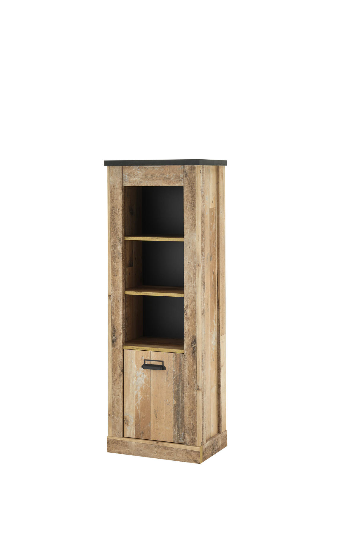 MIDISCHRANK 51/146/38 cm  - Schwarz/Braun, Trend, Holzwerkstoff/Metall (51/146/38cm) - MID.YOU