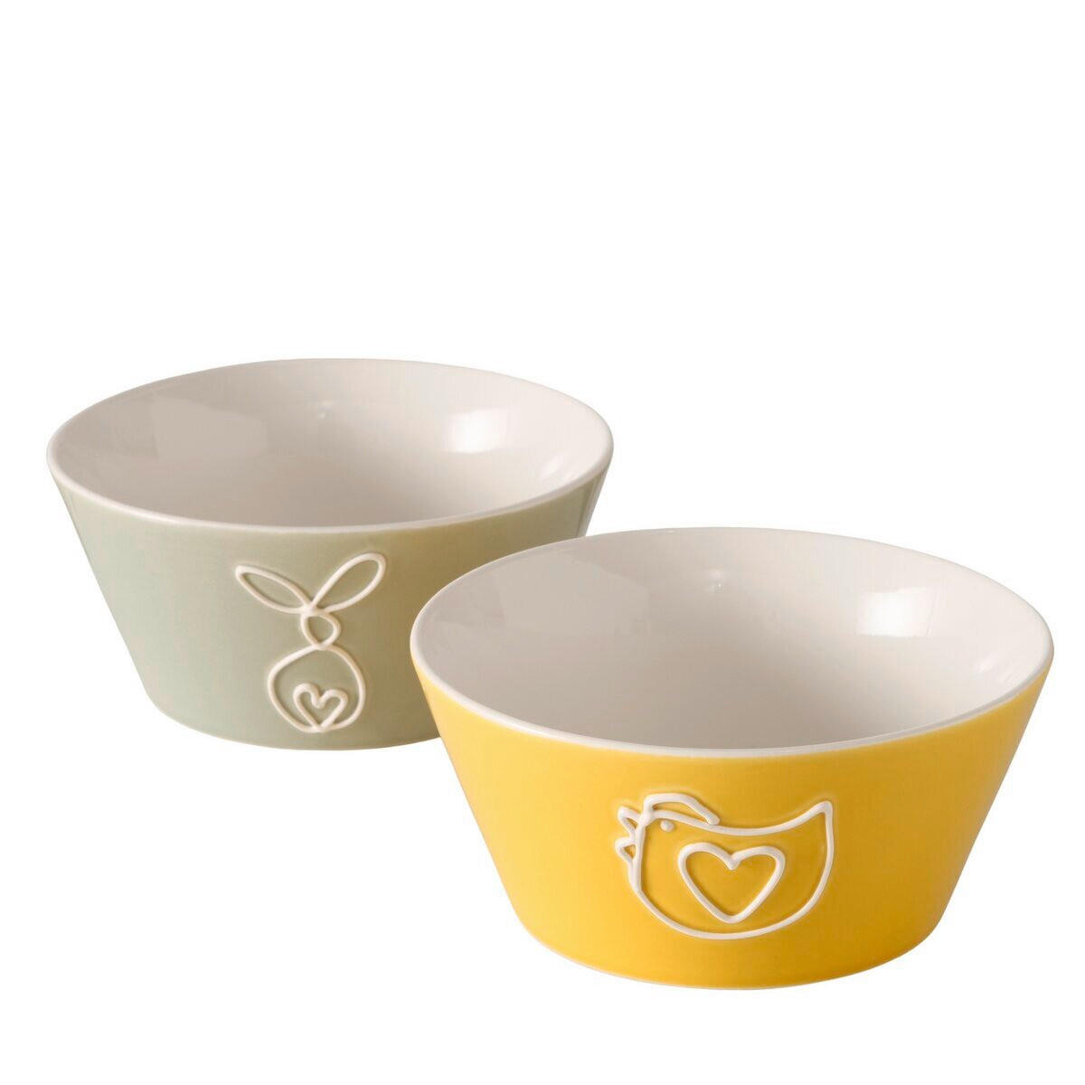 MÜSLISCHALE  - Dunkelgelb/Hellgrün, LIFESTYLE, Keramik (14/6,5cm)